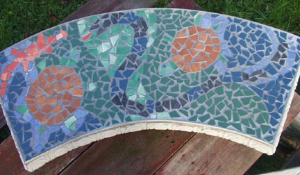 Ceramic Tile Garden Bench by George Woideck of Artisan Architectural Ceramics